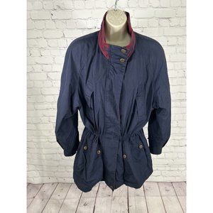 VTG FSL Collection Blue Zip Out Liner Full Zip Mock Neck Anorak Jacket Women’s L